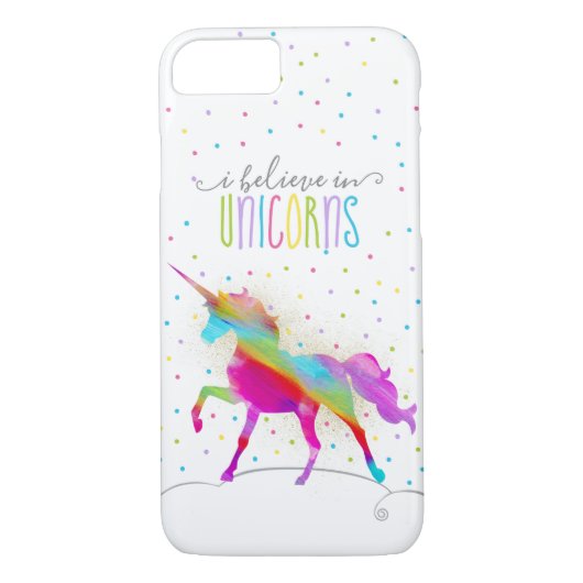 GoldGlitzer-RegenbogenUnicorn Case-Mate iPhone Hülle (Rückseite)