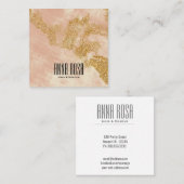 *~* GoldGlitzer-Rosa erröten der Girly Watercolor Quadratische Visitenkarte (Vorne/Hinten)