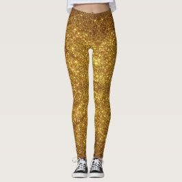 GoldGlitzer-Schein-Effekt-Leggings - Hosen Leggings