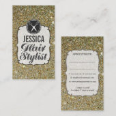 GOLDGlitzer-Schein-Haar-Stylist-Verabredung Terminkarte (Vorne/Hinten)