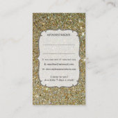 GOLDGlitzer-Schein-Haar-Stylist-Verabredung Terminkarte (Rückseite)