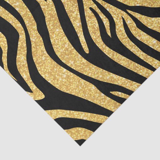 GoldGlitzer-Schwarzeszebra-Streifen-Tierdruck Seidenpapier (Ausschnitt)
