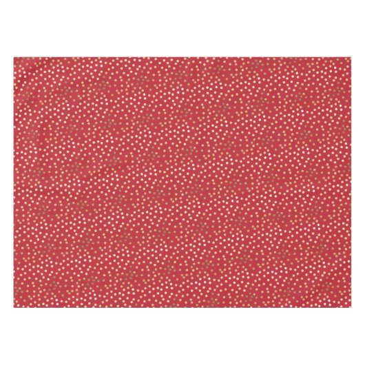 GoldGlitzer-Stadt-Punkte auf Granats-Rot Tischdecke (Vorderseite (Horizontal))