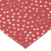 GoldGlitzer-Stadt-Punkte auf Granats-Rot Tischdecke (Schrägansicht)