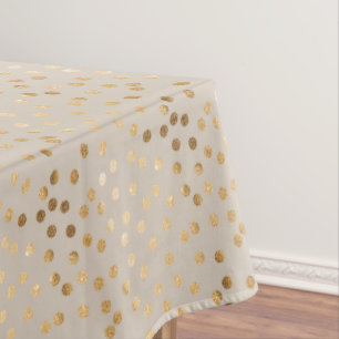 GoldGlitzer-Stadt-Punkte auf weich Beige Tischdecke