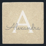 GoldGlitzer u. Schein-Monogramm Steinuntersetzer<br><div class="desc">GoldImitat-Glitzer-und Schein-elegante Steinfliese. Diese Steinfliesen können besonders angefertigt werden,  um Ihre Initiale und Vornamen einzuschließen.</div>