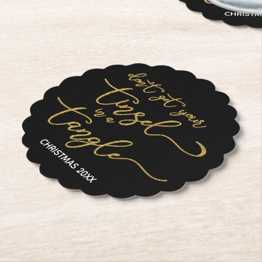 GoldGlitzer verwirrtes Lametta Untersetzer (angewinkelt)