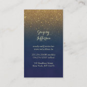 GoldGlitzer-Vintage Marine-Hochzeit und Party Visitenkarte (Rückseite)