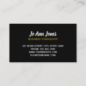 GoldGlitzer VIP-Unternehmensberater Visitenkarte (Rückseite)