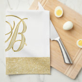 GoldGlitzer-weiße Farbküche des Handtuch (Viertel Falte)