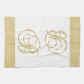 GoldGlitzer-weiße Farbküche des Handtuch (Horizontal)