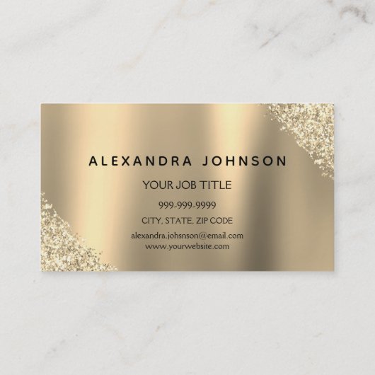 Goldglitzer Wimpern Microblading Visitenkarte (Rückseite)