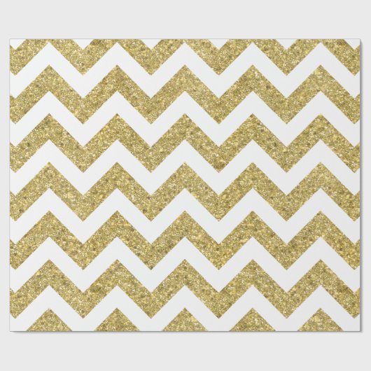 GoldGlitzer-Zickzack Feiertag Geschenkpapier (Flach)