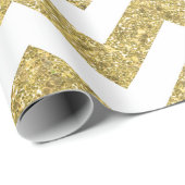 GoldGlitzer-Zickzack Feiertag Geschenkpapier (Rolleneckpunkt)
