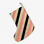 GoldGlitzer-Zickzack Monogramm-Strumpf Kleiner Weihnachtsstrumpf (Rückseite (Hängend))