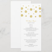 GoldGlitzerconfetti-Hochzeits-Menü Menükarte (Vorne/Hinten)