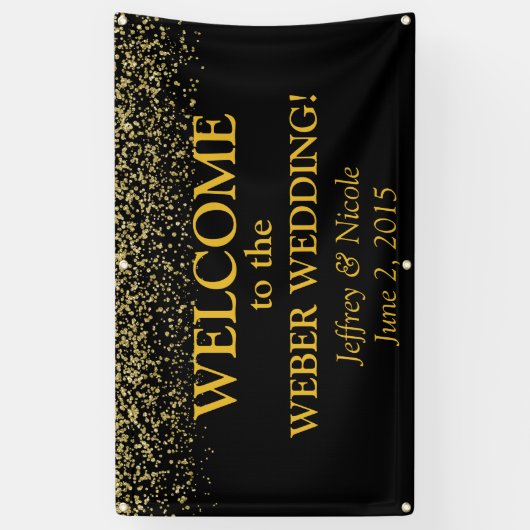 GoldGlitzerconfetti-kundenspezifische Banner (Vertikal)