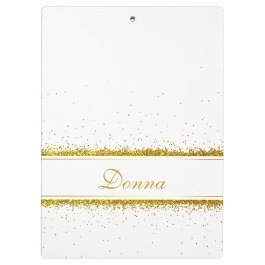 GoldGlitzerconfetti-Name - Klemmbrett (Rückseite)
