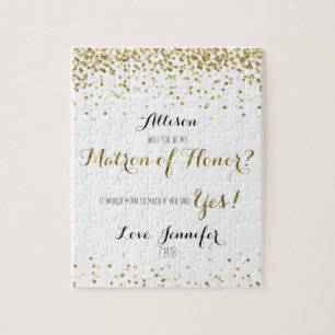 GoldGlitzerConfetti sind- Sie Matrone der Ehre Puzzle