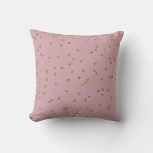 GoldGlitzerConfetti und erröten rosa Throw-Kissen Kissen