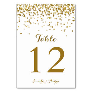 GoldGlitzerconfetti-Wedding Tischnummer-Karten Tischnummer