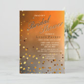 GoldGlitzerConfettisonnenuntergang Einladung (Stehend Vorderseite)