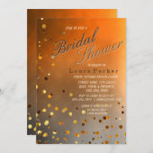 GoldGlitzerConfettisonnenuntergang Einladung (Vorne/Hinten)