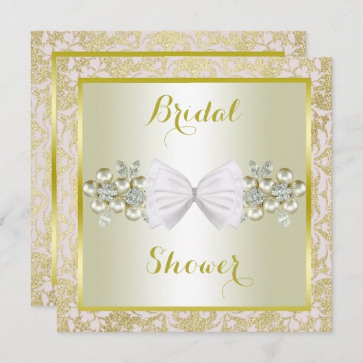 GoldGlitzern, Diamant-Edelsteine u. Einladung (Vorne/Hinten)