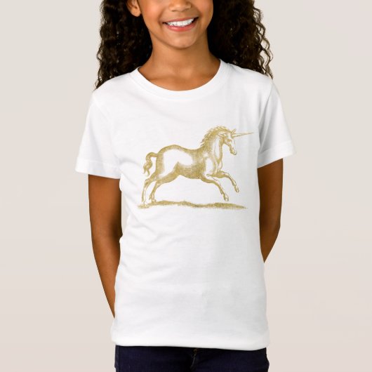 GoldGlitzerunicorn-Fantasie T-Shirt (Vorderseite)