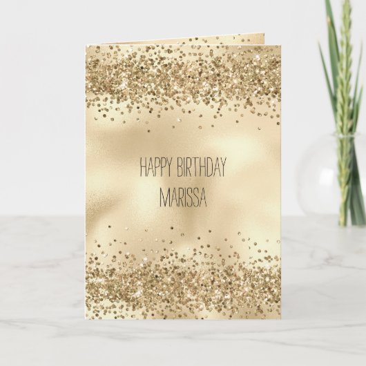 Goldglitzy Glitzer Sparkle Confetti Karte (Vorderseite)