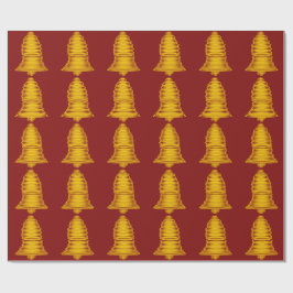 Goldglocken auf dunklem rotem Wrapping Paper Geschenkpapier