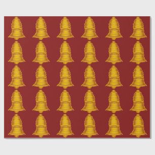 Goldglocken auf dunklem rotem Wrapping Paper Geschenkpapier