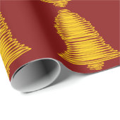 Goldglocken auf dunklem rotem Wrapping Paper Geschenkpapier (Rolleneckpunkt)