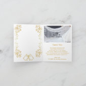 Goldglocken-Design-Hochzeit Dankeskarte (Innenseite)