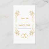 Goldglocken-Design-Hochzeit Platzkarte (Vorderseite)