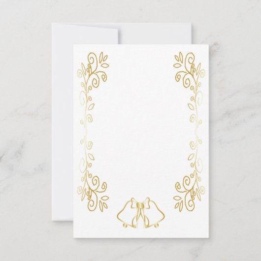 Goldglocken-Design-Hochzeit RSVP Karte (Rückseite)