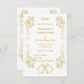 Goldglocken-Design-Hochzeit RSVP Karte (Vorne/Hinten)