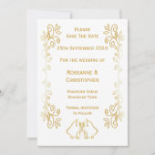 Goldglocken-Design-Hochzeit Save The Date (Vorderseite)