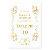 Goldglocken-Design-Hochzeit Tischnummer (Rückseite)
