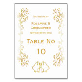Goldglocken-Design-Hochzeit Tischnummer (Vorderseite)