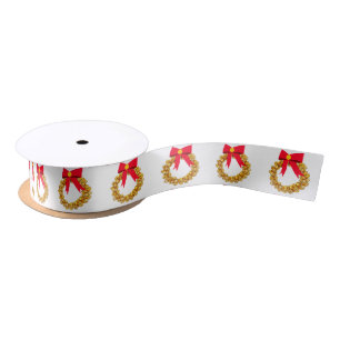 Goldglocken Wreath White Ribbon Satinband
