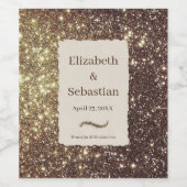 Goldglühende Glitzer Weinetikett (Einzelnes Label)