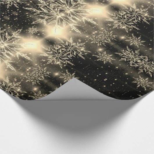 Goldglühendes Bronzeschneeflockenpapier Geschenkpapier (Ecke)