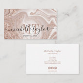 Goldgold-Monogramm aus Minimalistischer Rose Visitenkarte (Vorne/Hinten)