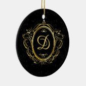 Goldgold-Monogramm Keramik Ornament (Rechts)