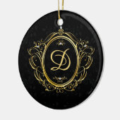 Goldgold-Monogramm Keramik Ornament (Links)