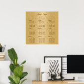 Goldgoldene Hochzeitssattelkarten Poster (Heimbüro)
