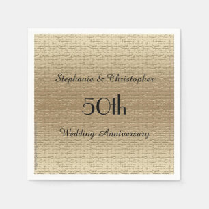 Goldgoldenes 50. Jahrestags-Party-Papierserviette Serviette
