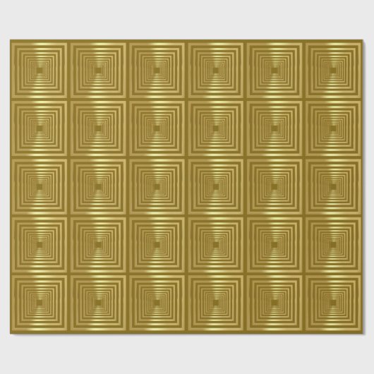 Goldgoldenes geometrisches Umschlagpapier Geschenkpapier (Flach)