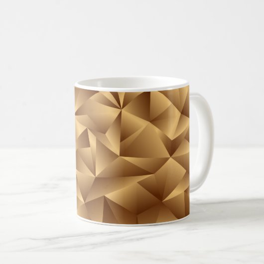 Goldgoldenes Polygonmuster Kaffeetasse (VorderseiteRechts)